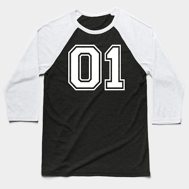 Team Number 01 Baseball T-Shirt by colorsplash